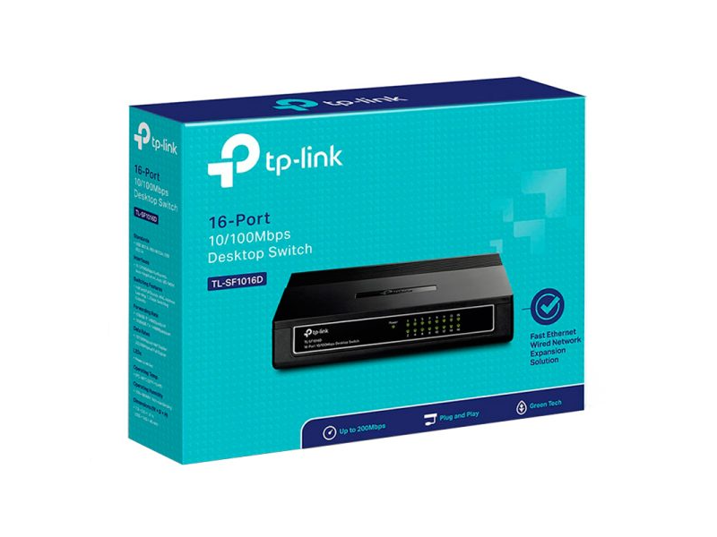 SWITCH TP-LINK 16 PUERTOS TL-SF1016D 10/100 P.N: 1730502160